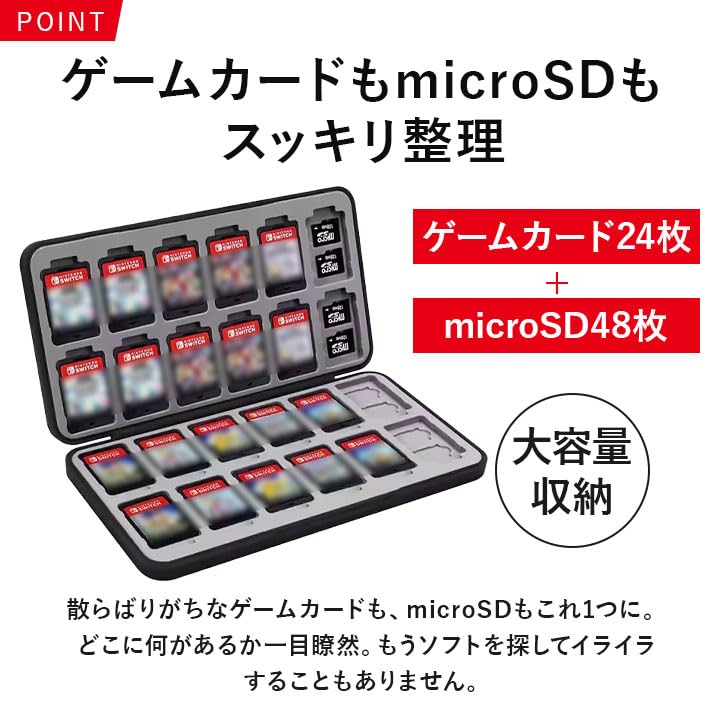 Amazon.co.jp: スイッチ2 カセットケース 24枚収納 microSDスロット